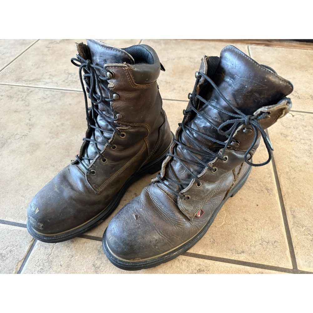 Red Wing Hiking Boots Mens 10.5 D Brown Leather Lace Up Steel Toe ASTM F 2413-11